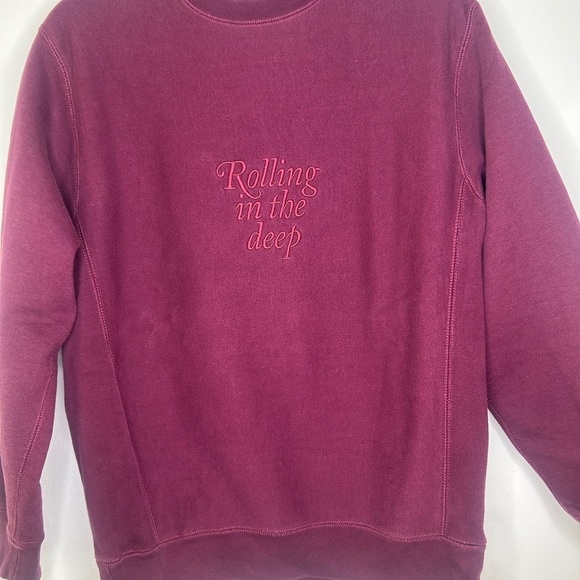 Adele Rolling in the Deep Burgundy Crewneck - Picture 3 of 6